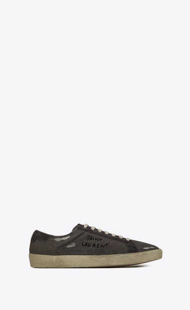 COURT CLASSIC SL/06 Embroidered sneakers in destroyed canvas